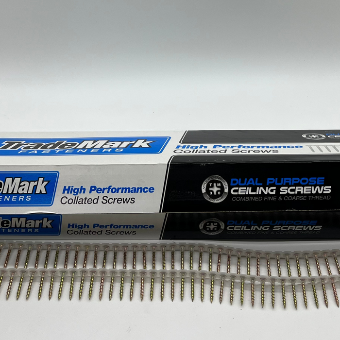 Trademark CS30 collated plasterboard screws #6g x 30mm dual purpose thread n/p yz 1000 pcs