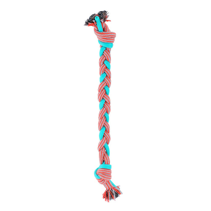Paws & Claws STRETCH & FETCH TPR + BRAIDED ROPE PLAITED TUGGER 50X4X1.5CM 163G