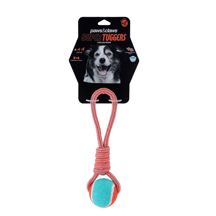 Paws & Claws SUPER TUGGERS COILED ROPE TENNIS TUGGER 24X6X1CM 121G
