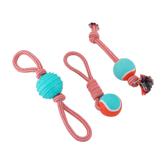 Paws & Claws SUPER TUGGERS COILED ROPE TENNIS TUGGER 24X6X1CM 121G