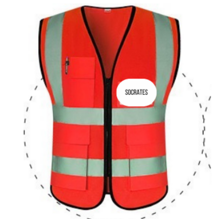 Reflexive Hi-Vis Safety Jacket Vest with Zipper Pockets - Large/Medium, One Size Fits All (Min. 100 pcs)