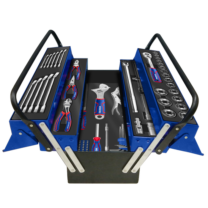 Workpro 93 pieces Tool Set With 5-Tray Cantilever Tool Box WP209035