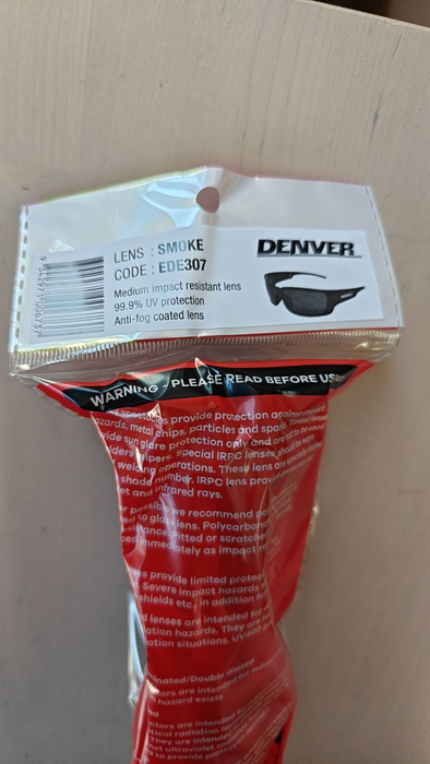 maxisafe (ede307) denver smoke safety glasses with black frame