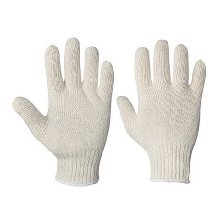 Polycottons Knitted Gloves G100AW with Single-Sided PVC Polka Dot Grip - Available in Large and Small