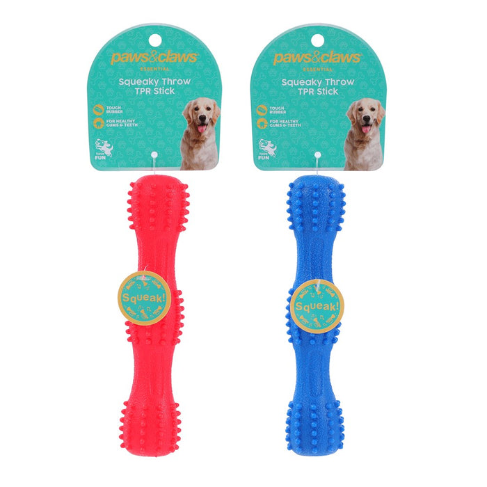 Paws & Claws TPR SQUEAKY THROW STICK 18X4.5CM