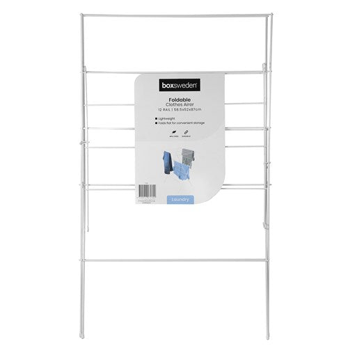 Boxsweden Foldable Wire Clothes Airer 50X63X87Cm 12 Rails