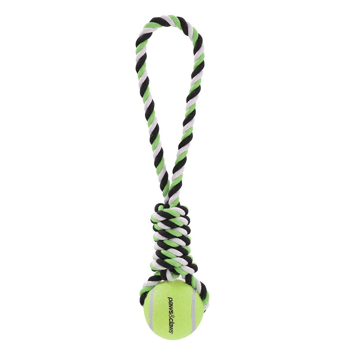 Paws & Claws ROPE TUGGER + TENNIS BALL 40X2CM  COLS 267G