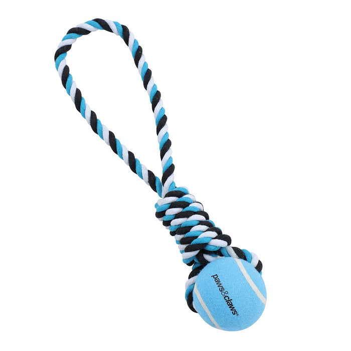 Paws & Claws ROPE TUGGER + TENNIS BALL 40X2CM  COLS 267G