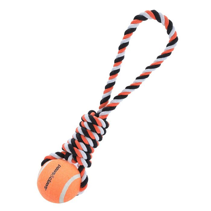 Paws & Claws ROPE TUGGER + TENNIS BALL 40X2CM  COLS 267G