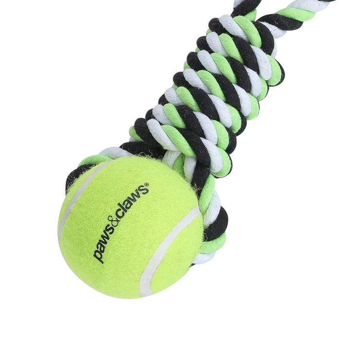 Paws & Claws ROPE TUGGER + TENNIS BALL 40X2CM  COLS 267G