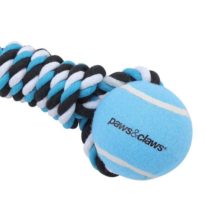 Paws & Claws ROPE TUGGER + TENNIS BALL 40X2CM  COLS 267G