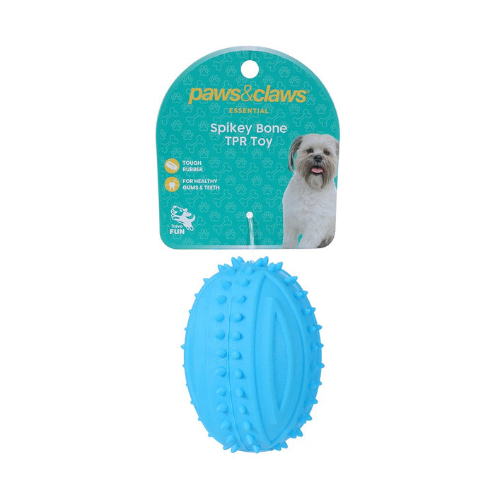 Paws & Claws TPR SPIKEY FOOTBALL 9.5CM  COLS