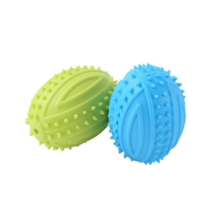 Paws & Claws TPR SPIKEY FOOTBALL 9.5CM  COLS