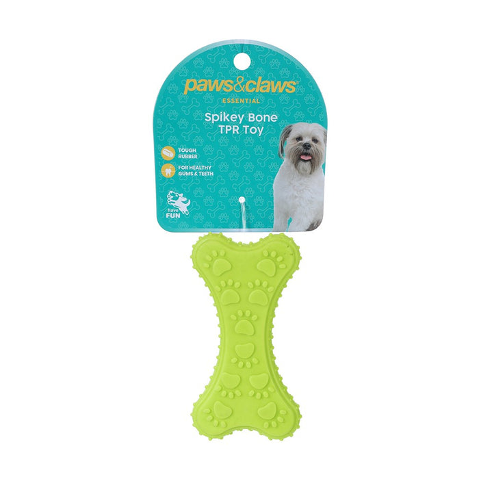 Paws & Claws TPR SPIKEY BONE  COLS 10CM