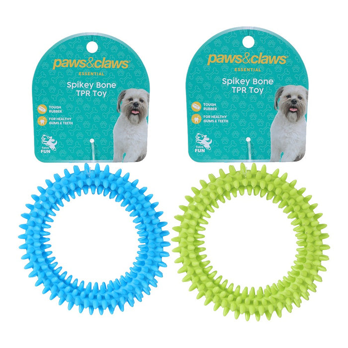 Paws & Claws TPR SPIKEY RING 11CM  COLS