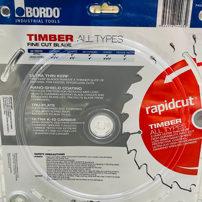 Bordo TCT Saw Blades Rapidcut Thin Kerf Blade Timber All types