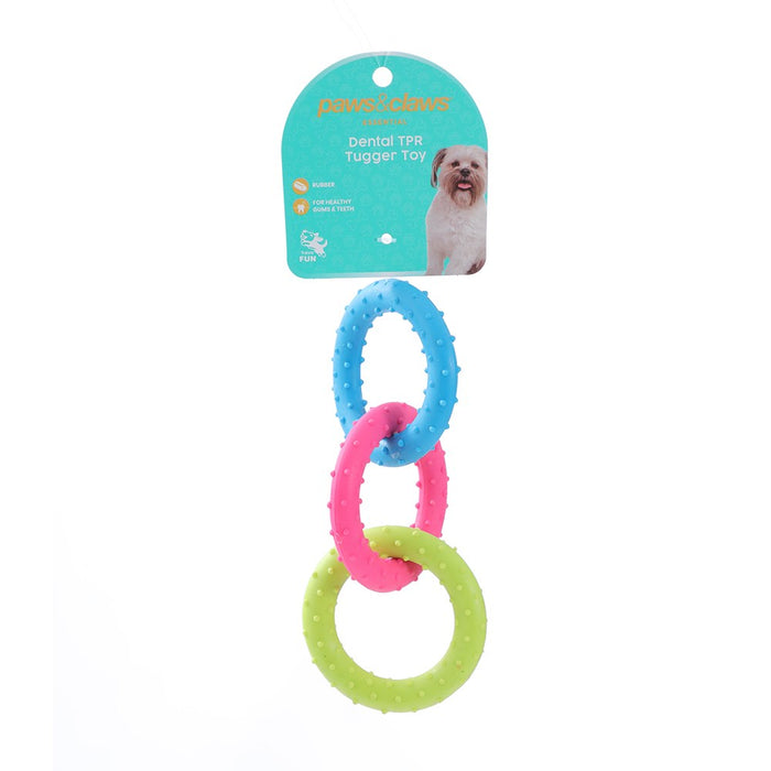 Paws & Claws TPR SPIKEY RING 3PC TUGGER 16CM