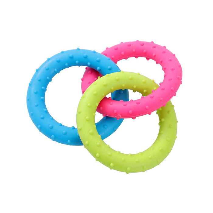 Paws & Claws TPR SPIKEY RING 3PC TUGGER 16CM
