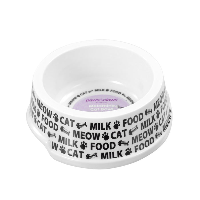 Paws & Claws PRINTED MELAMINE CAT BOWL 14.5X5.5CM 200ML