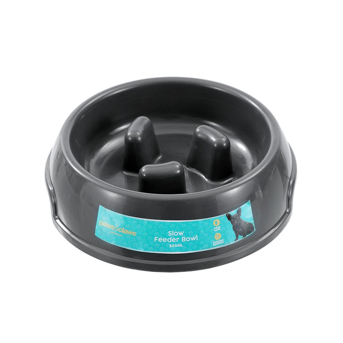 Paws & Claws SLOW FEEDER DOG BOWL 18.5X14X5CM 800ML