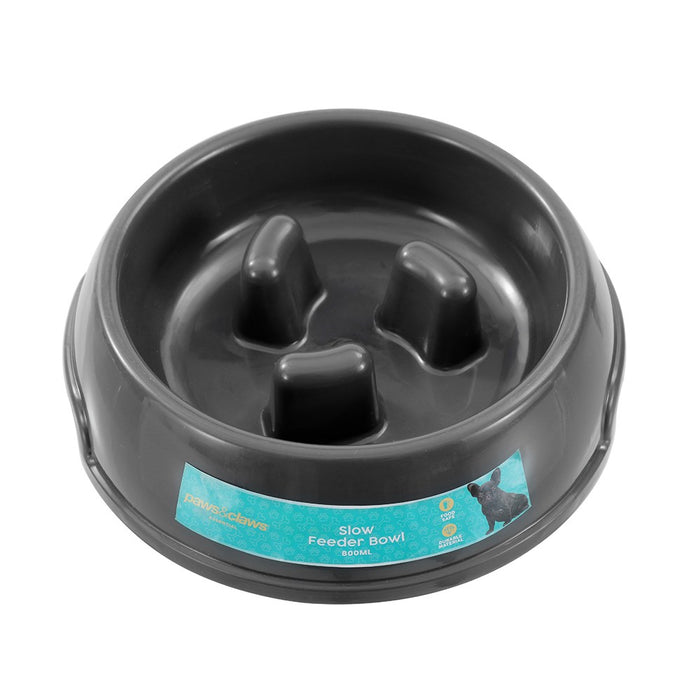 Paws & Claws SLOW FEEDER DOG BOWL 18.5X14X5CM 800ML