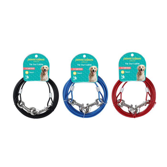 Paws & Claws TIE OUT CABLE 6.1MT COLS