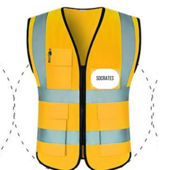 Reflexive Hi-Vis Safety Jacket Vest with Zipper Pockets - Large/Medium, One Size Fits All (Min. 100 pcs)