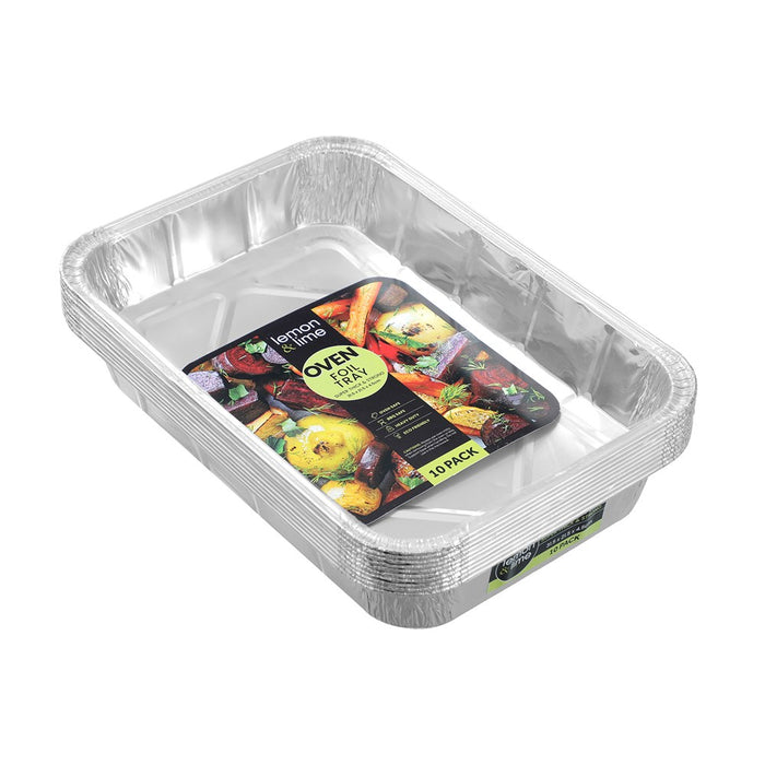 Lemon & Lime FOIL TRAY 10PK 31.5X21.5X4.5CM SHELF READY PDQ
