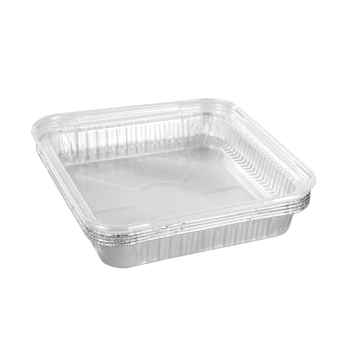 Lemon & Lime FOIL TRAY W/ PLASTIC LID 4PK 22X22X4CM