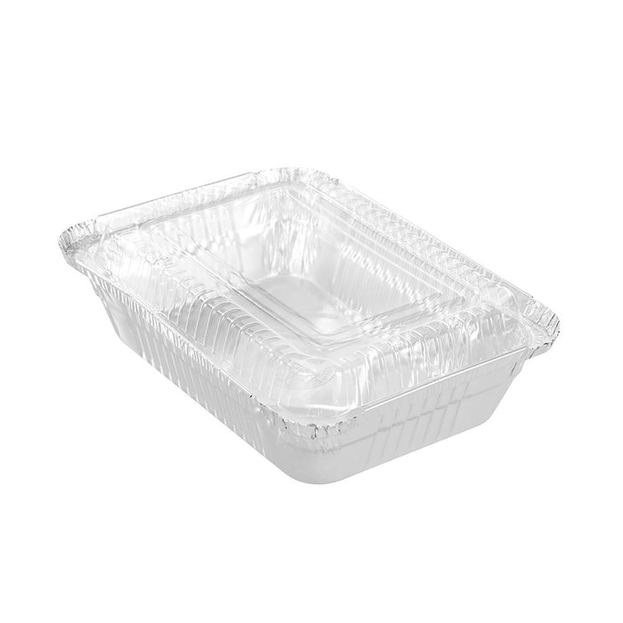 Lemon & Lime FOIL TRAY W/ PLASTIC LID 8PK 22X15.5X5CM