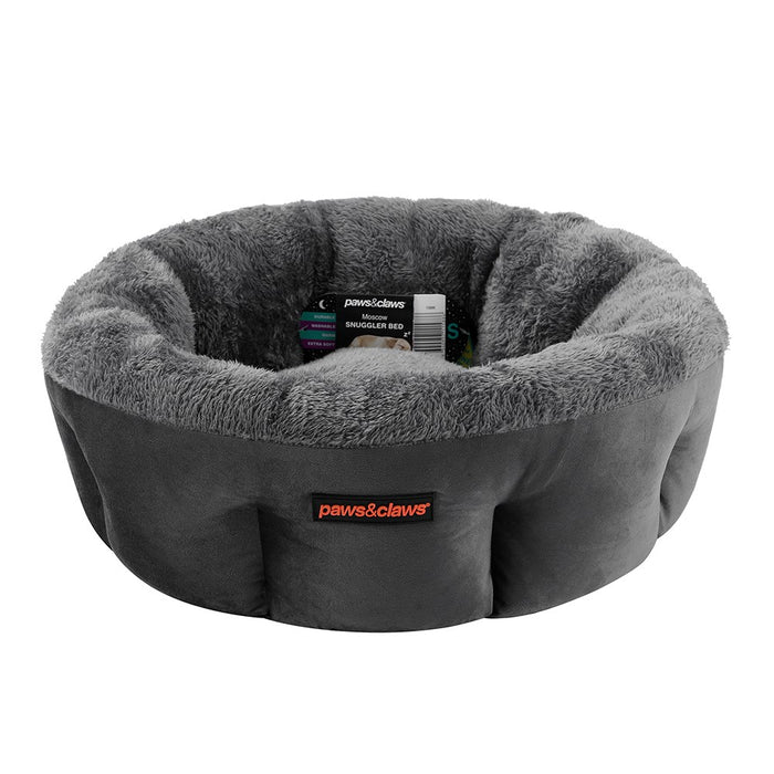 Paws & Claws LUX SNUGGLER BED DARK GREY 48X48X20CM