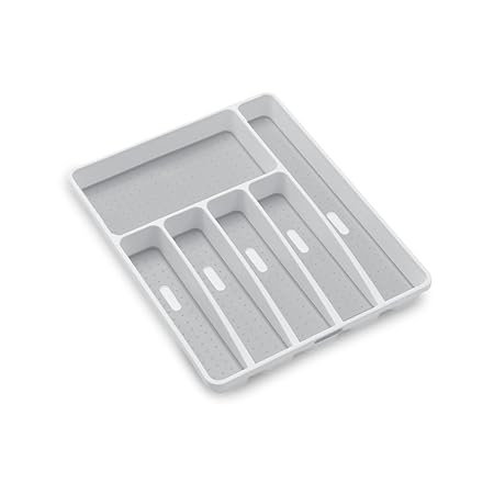 6 COMPARTMENT CUTLERY TRAY 40.46 X 33 X 4.6CM WHITE