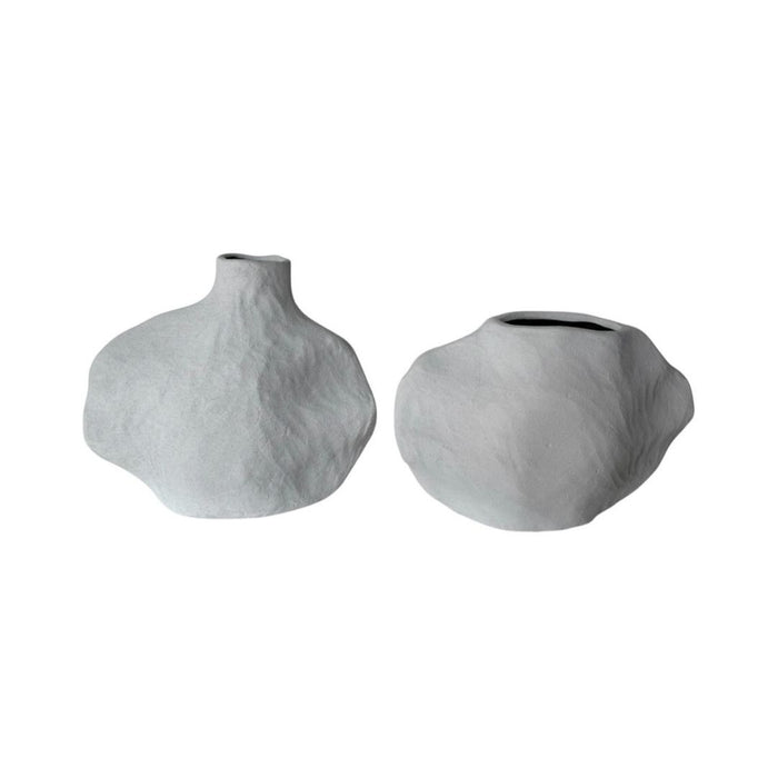 2 set Noma Vases Cloud Stone - (S) 18cm tall x 28.5cm wide x 9.5cm thick