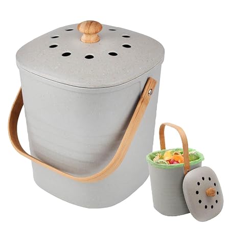 Eco Basics Compost Kitchen Waste Bin - 6L - Granite