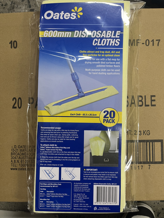 Oates MF-017 60Cm Disposable Clth 20 Pk