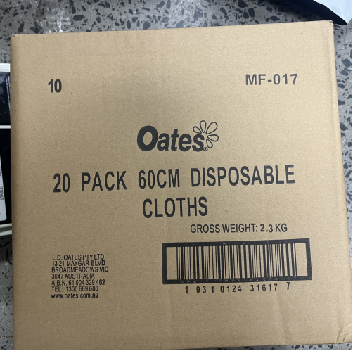 Oates MF-017 60Cm Disposable Clth 20 Pk