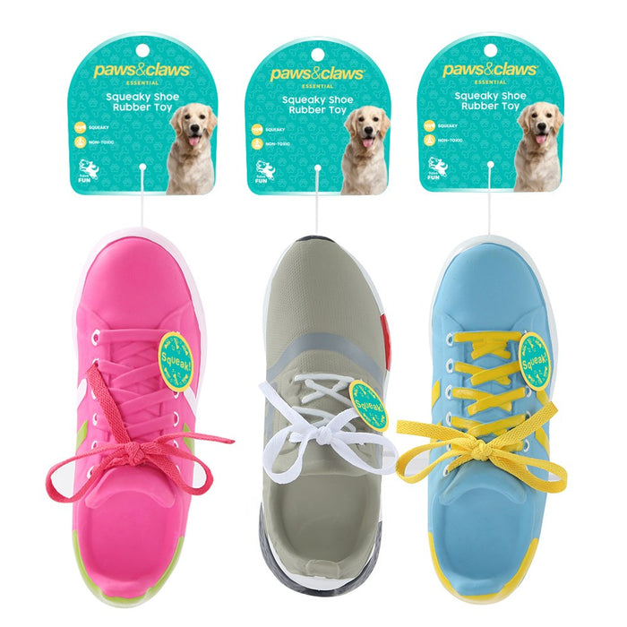 Paws & Claws SQUEAKY SHOE RUBBER LATEX PET TOY 24CM
