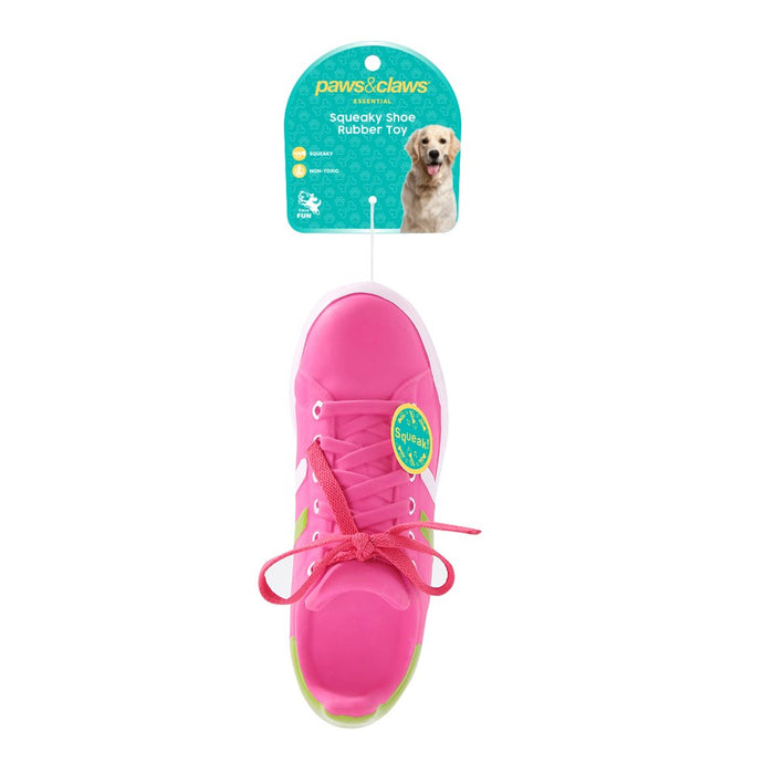 Paws & Claws SQUEAKY SHOE RUBBER LATEX PET TOY 24CM
