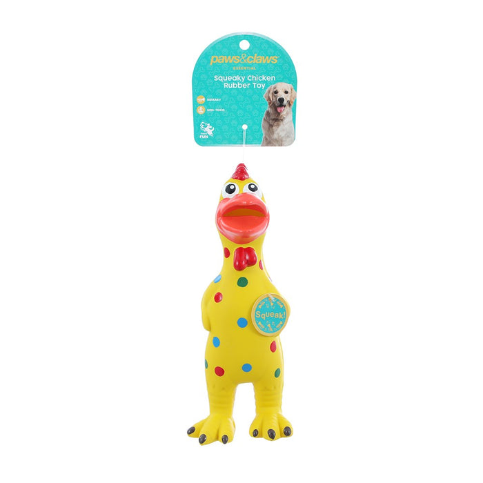 Paws & Claws SQUEAKY CHICKEN RUBBER LATEX PET TOY 24X10X7CM