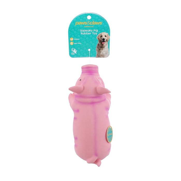 Paws & Claws SQUEAKY PIG RUBBER LATEX PET TOY 22CM