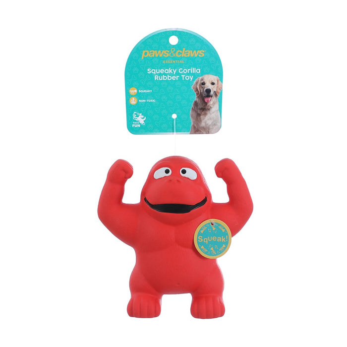 Paws & Claws SQUEAKY GORILLA RUBBER LATEX PET TOY 14X13X7CM