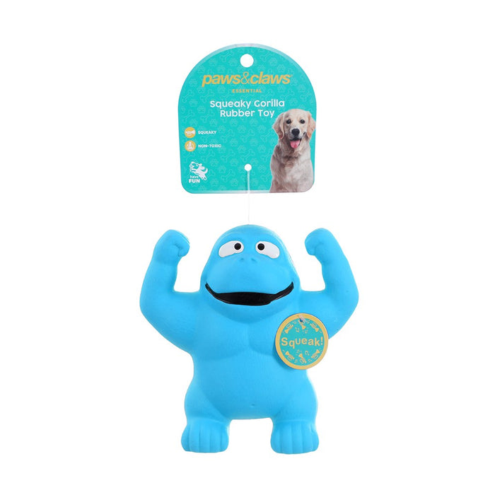 Paws & Claws SQUEAKY GORILLA RUBBER LATEX PET TOY 14X13X7CM
