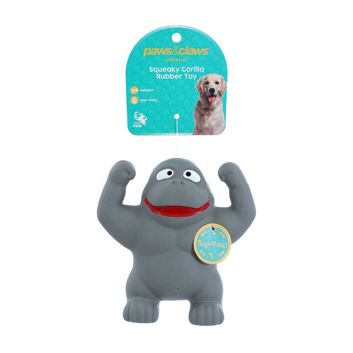 Paws & Claws SQUEAKY GORILLA RUBBER LATEX PET TOY 14X13X7CM