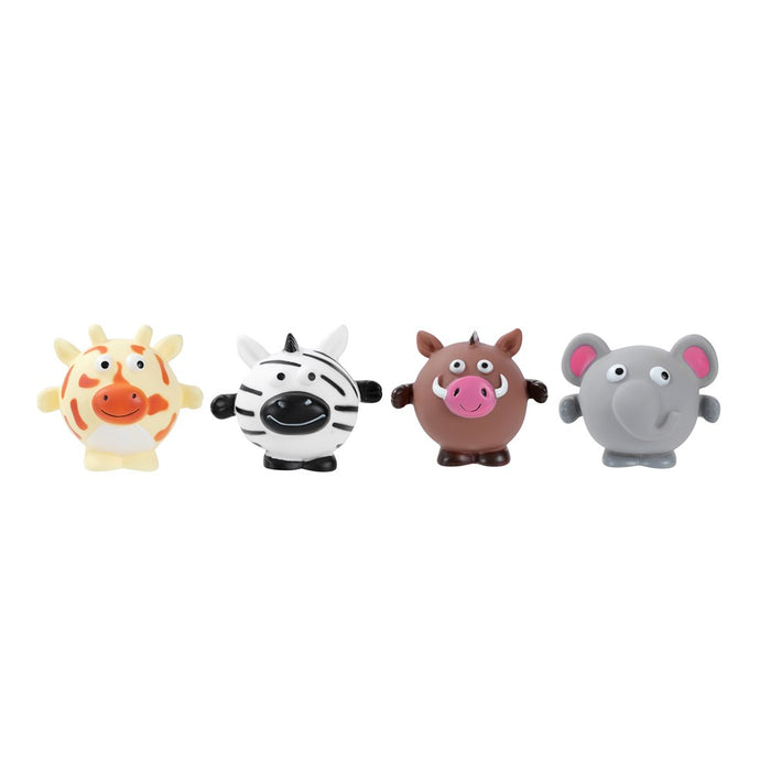Paws & Claws VINYL ZOO ANIMALS SQUEAKY PET TOY 11X9CM