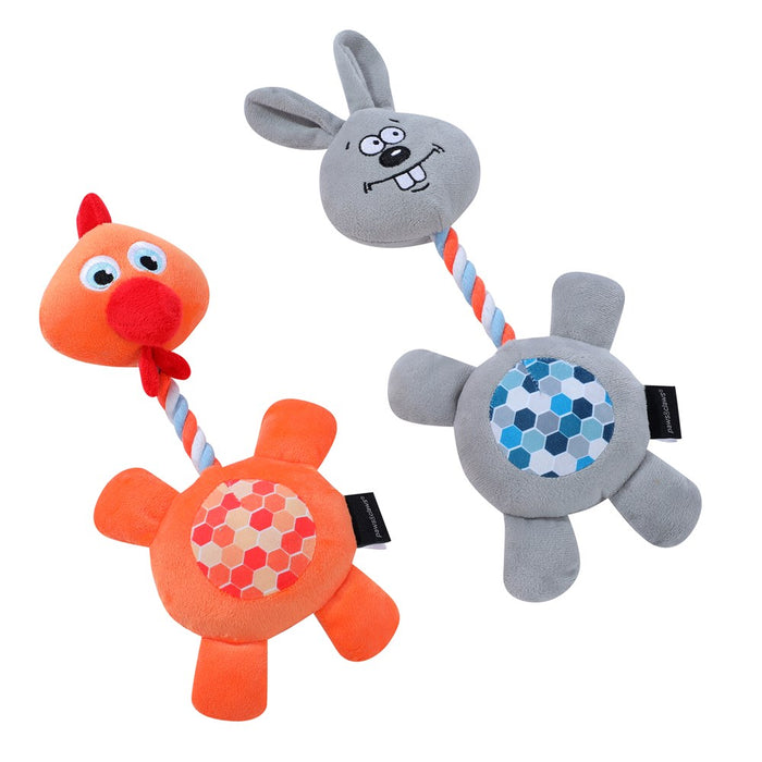 Paws & Claws PLUSH FARM ANIMALS W/ SQUEAKER PET TOY 31-35CM