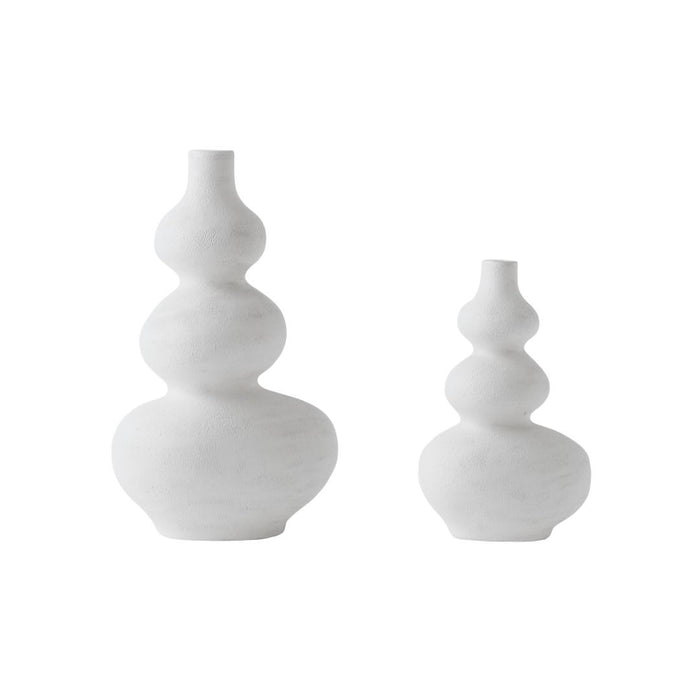 2 set Wabi Vases White - (S) 30cm tall x 19cm wide x 9cm thick