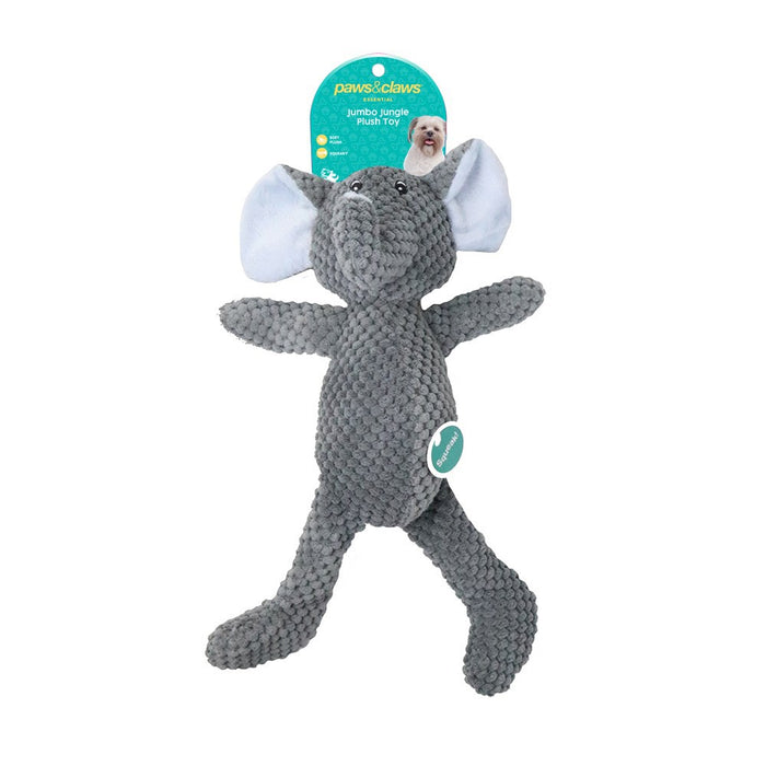 Paws & Claws PLUSH JUNGLE ANIMAL TOY W/ SQUEAKER 35X22CM