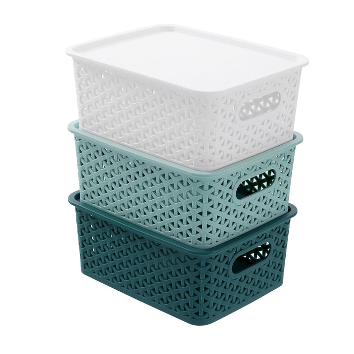 Boxsweden Wicker Basket Lidded 4L 25X19X10Cm