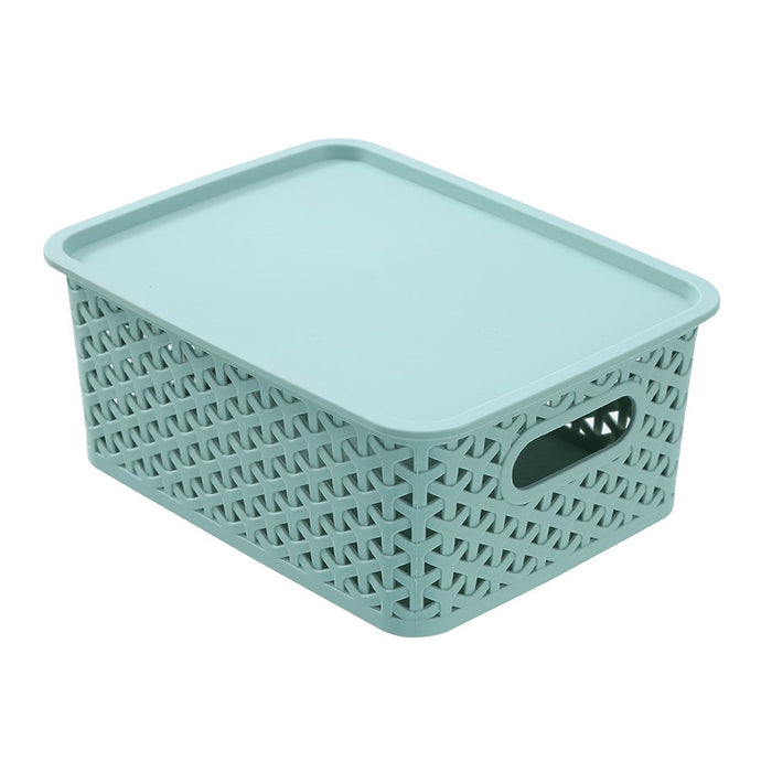 Boxsweden Wicker Basket Lidded 4L 25X19X10Cm