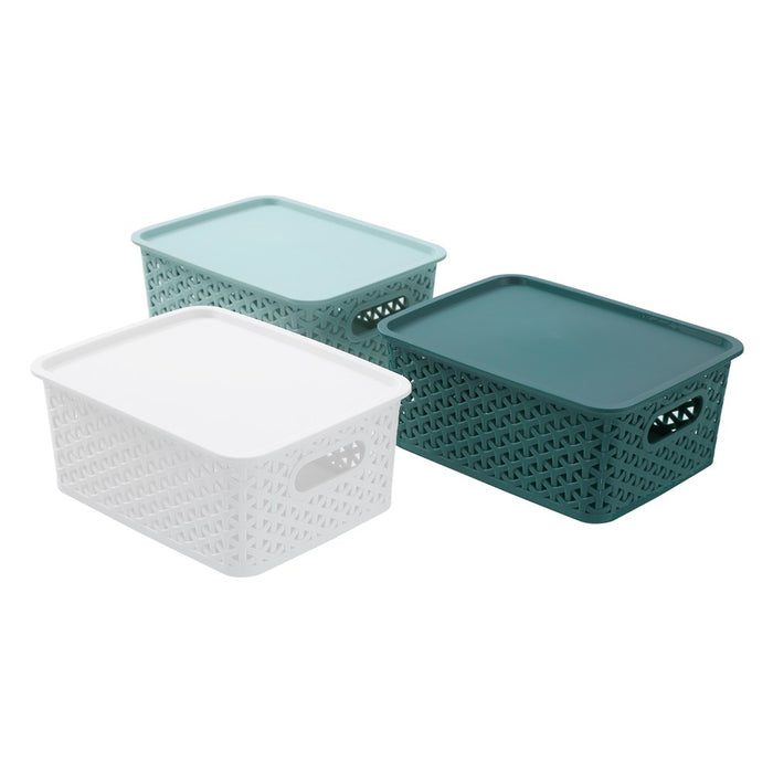 Boxsweden Wicker Basket Lidded 4L 25X19X10Cm